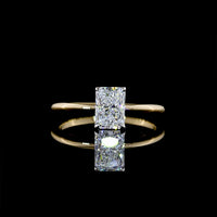14K Two Tone Radiant Cut Solitaire Ring with IGI Certified 1.01 Carat D VVS1 Lab Diamond - North-South Prong Setting - Covaloro Fine Jewelry