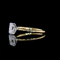 14K Two Tone Radiant Cut Solitaire Ring with IGI Certified 1.01 Carat D VVS1 Lab Diamond - North-South Prong Setting - Covaloro Fine Jewelry
