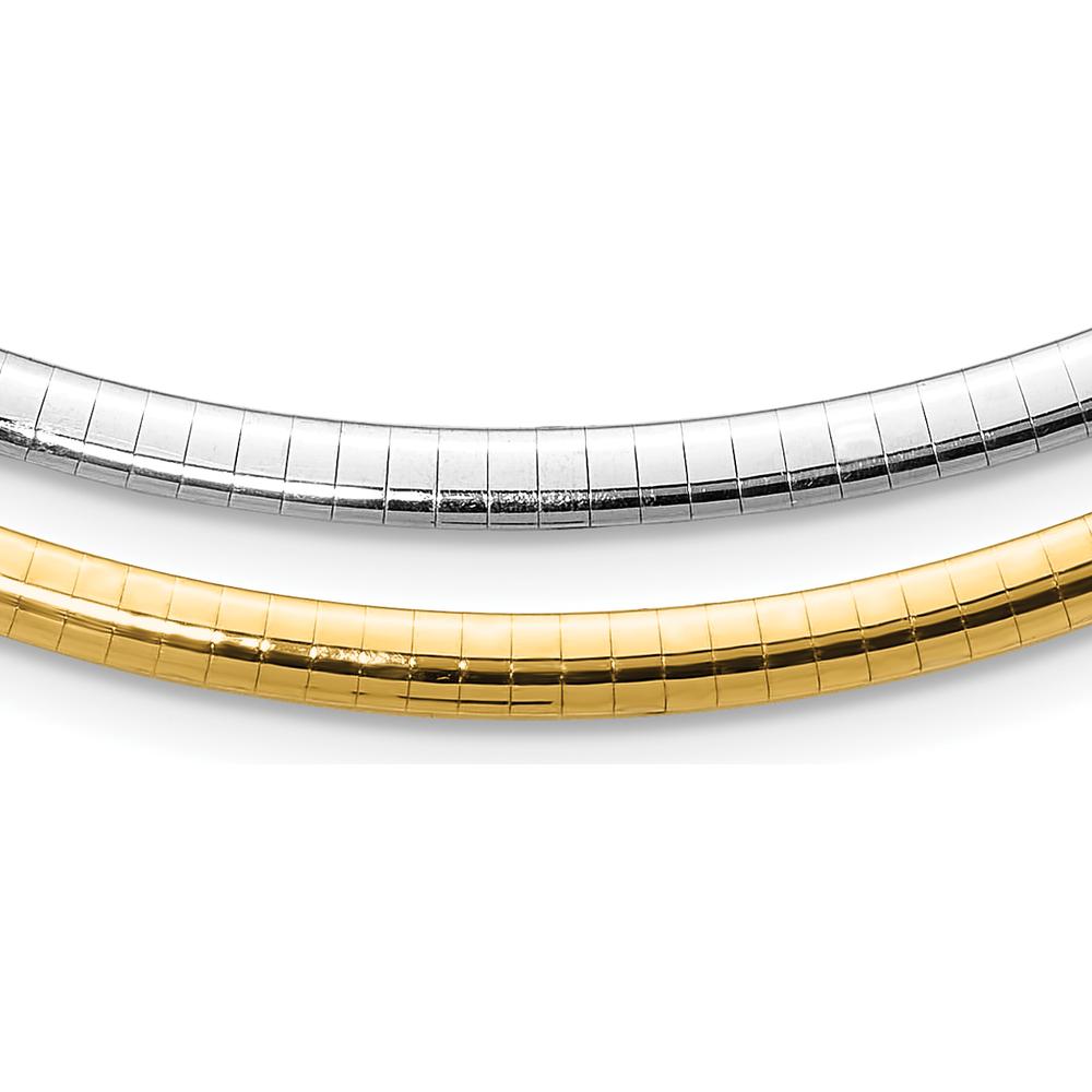 14K Two-Tone Reversible 16" Omega Necklace with Polished Finish by 0