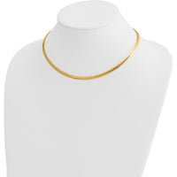 14K Two-Tone Reversible 16" Omega Necklace with Polished Finish by 0