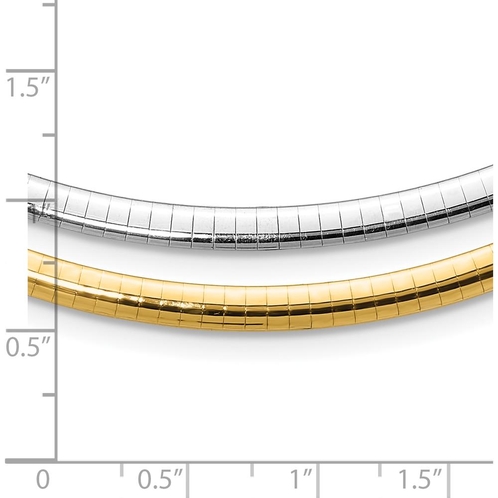 14K Two-Tone Reversible 16" Omega Necklace with Polished Finish by 0