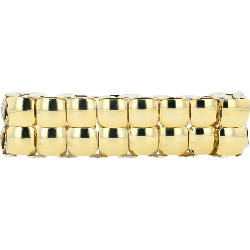 14K Two-Tone Reversible Link Bracelet in Yellow and White Gold - 40.30 Gram Total Weight