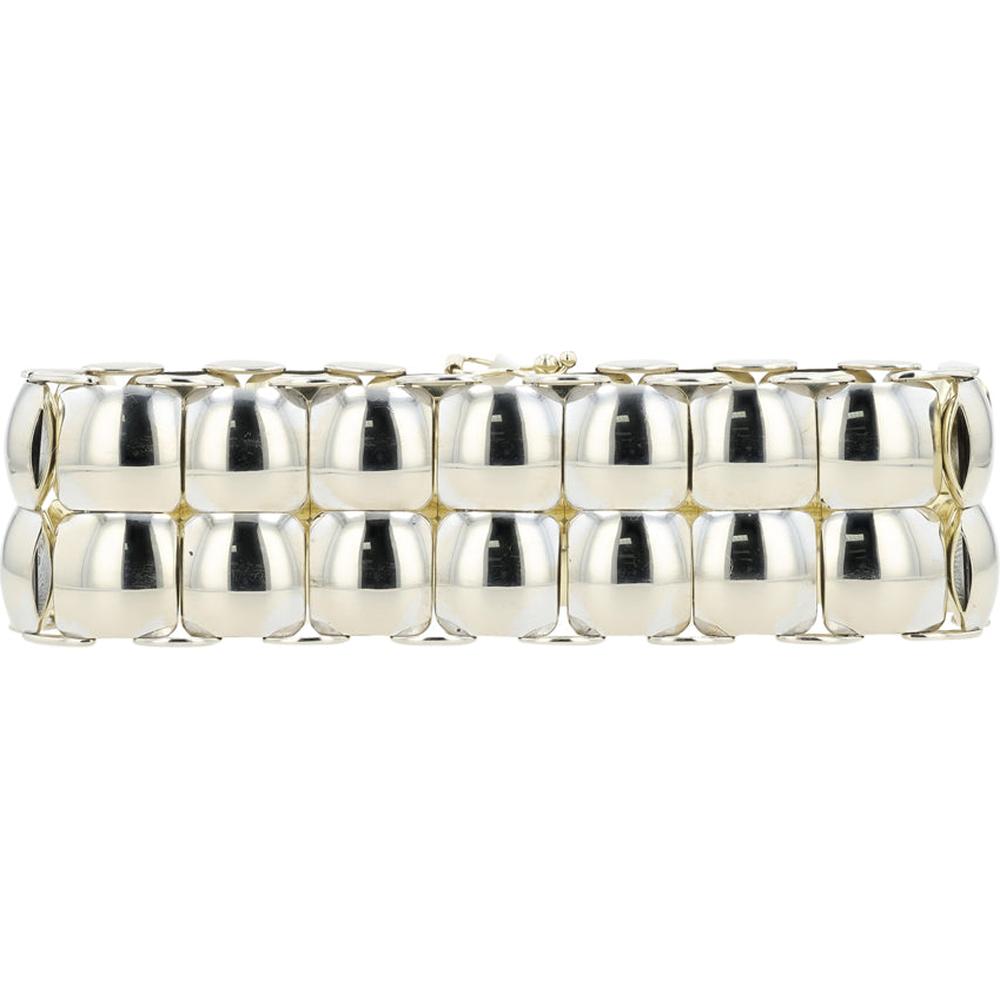 14K Two-Tone Reversible Link Bracelet in Yellow and White Gold - 40.30 Gram Total Weight