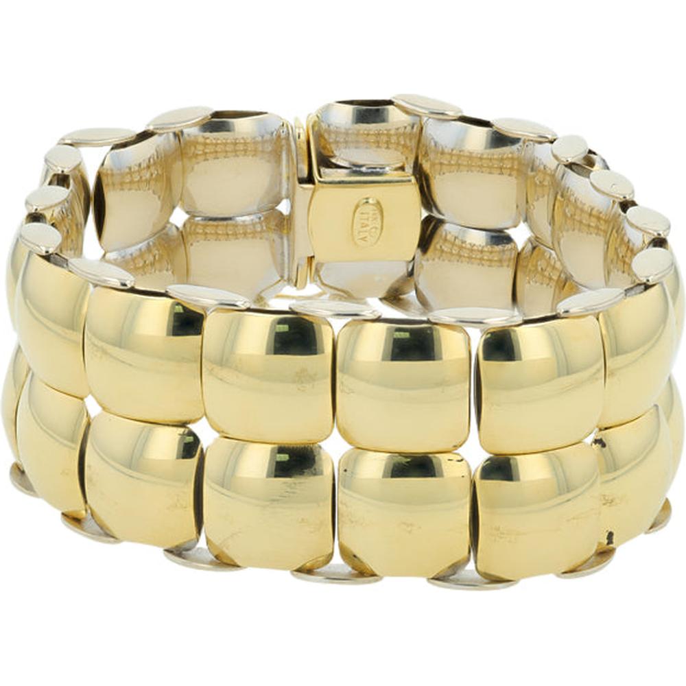 14K Two-Tone Reversible Link Bracelet in Yellow and White Gold - 40.30 Gram Total Weight