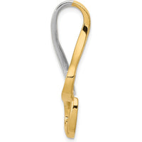 14K Two-Tone Reversible Slide Pendant for Omega Chains - Fits Up to 10mm Omega by 0