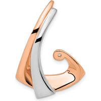 14K Two-Tone Rose and White Gold Free-Form Pendant Mounting for Round Diamond - Fits Omega Chain by 0
