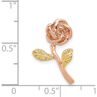 14K Two-Tone Rose Gold Polished Chain Slide Pendant - Textured Design by Oro Pregiato