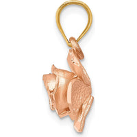 14K Two-Tone Rose Gold Textured Pendant Charm by Oro Pregiato