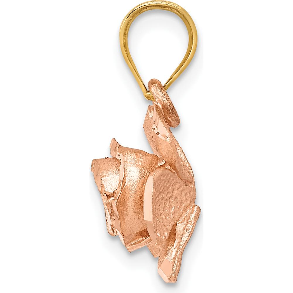 14K Two-Tone Rose Gold Textured Pendant Charm by Oro Pregiato