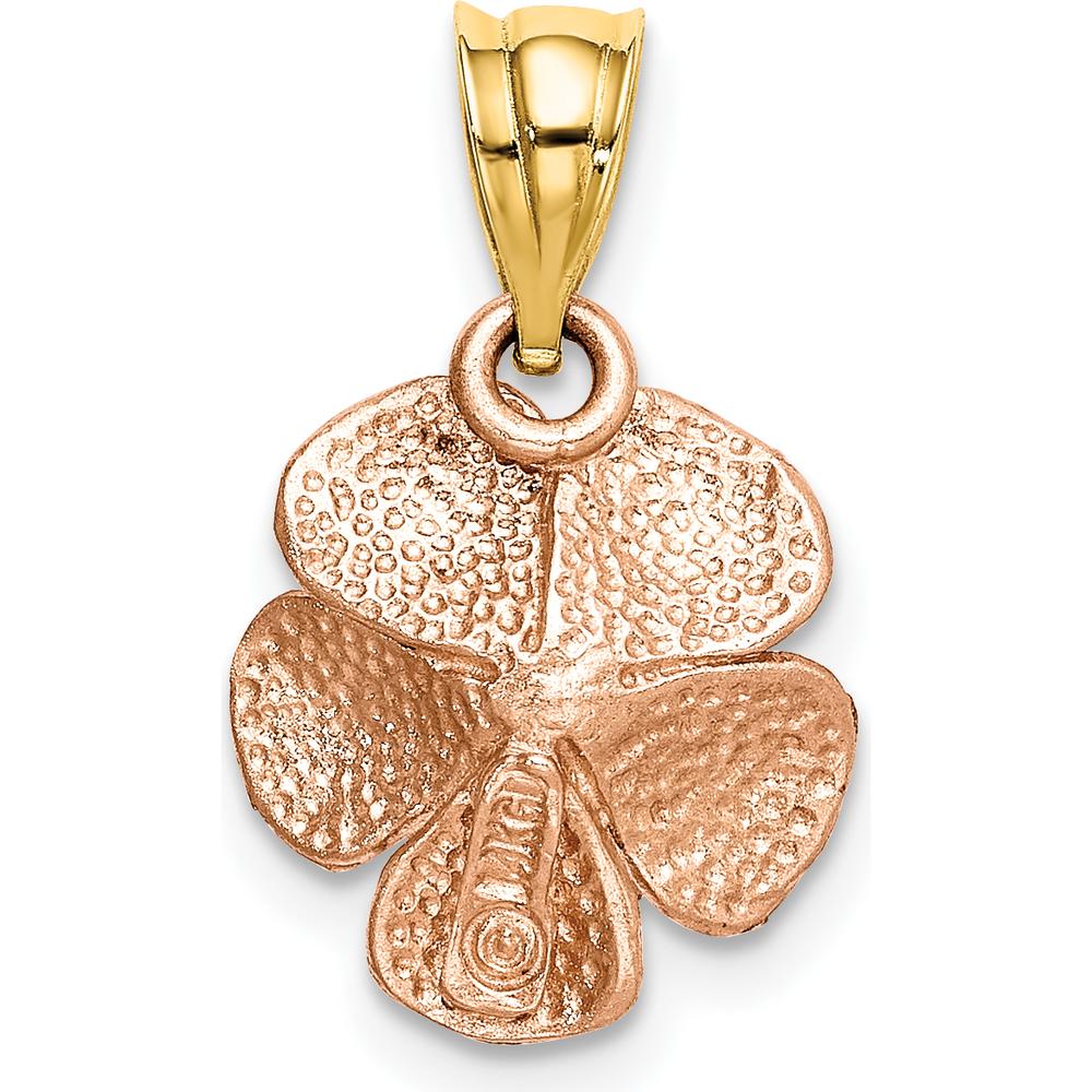 14K Two-Tone Rose Gold Textured Pendant Charm by Oro Pregiato
