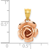 14K Two-Tone Rose Gold Textured Pendant Charm by Oro Pregiato
