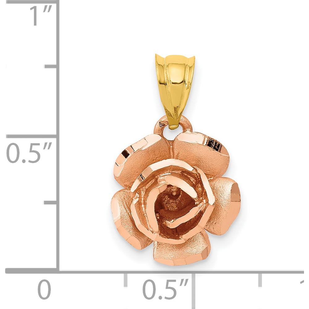 14K Two-Tone Rose Gold Textured Pendant Charm by Oro Pregiato