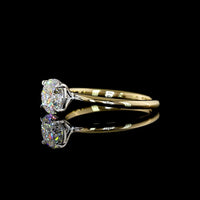 14K Two Tone Round Brilliant Cut Lab Diamond Solitaire Ring - 1.25 Carat D VVS2 IGI Certified - Covaloro Fine Jewelry