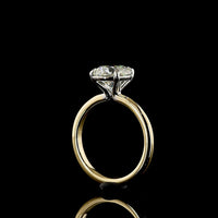 14K Two Tone Round Brilliant Cut Solitaire Ring with 2.60 Carat F VVS2 Lab Diamond - IGI Certified - Covaloro Fine Jewelry