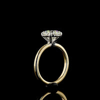 14K Two Tone Round Brilliant Cut Solitaire Ring with 2.60 Carat F VVS2 Lab Diamond - IGI Certified - Covaloro Fine Jewelry