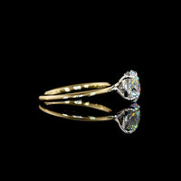 14K Two Tone Round Brilliant Solitaire Ring with 2.04 Carat Lab Diamond, E-F Color VVS2 Clarity, IGI Certified - Covaloro Fine Jewelry