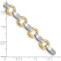 14K Two-Tone Satin Curved Bar Add-a-Diamond Bracelet - 7" by Monteluci Fine Jewelry