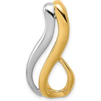 14K Two-Tone Slide Pendant for 6mm Omega Chains - Polished Yellow and White Gold by 0