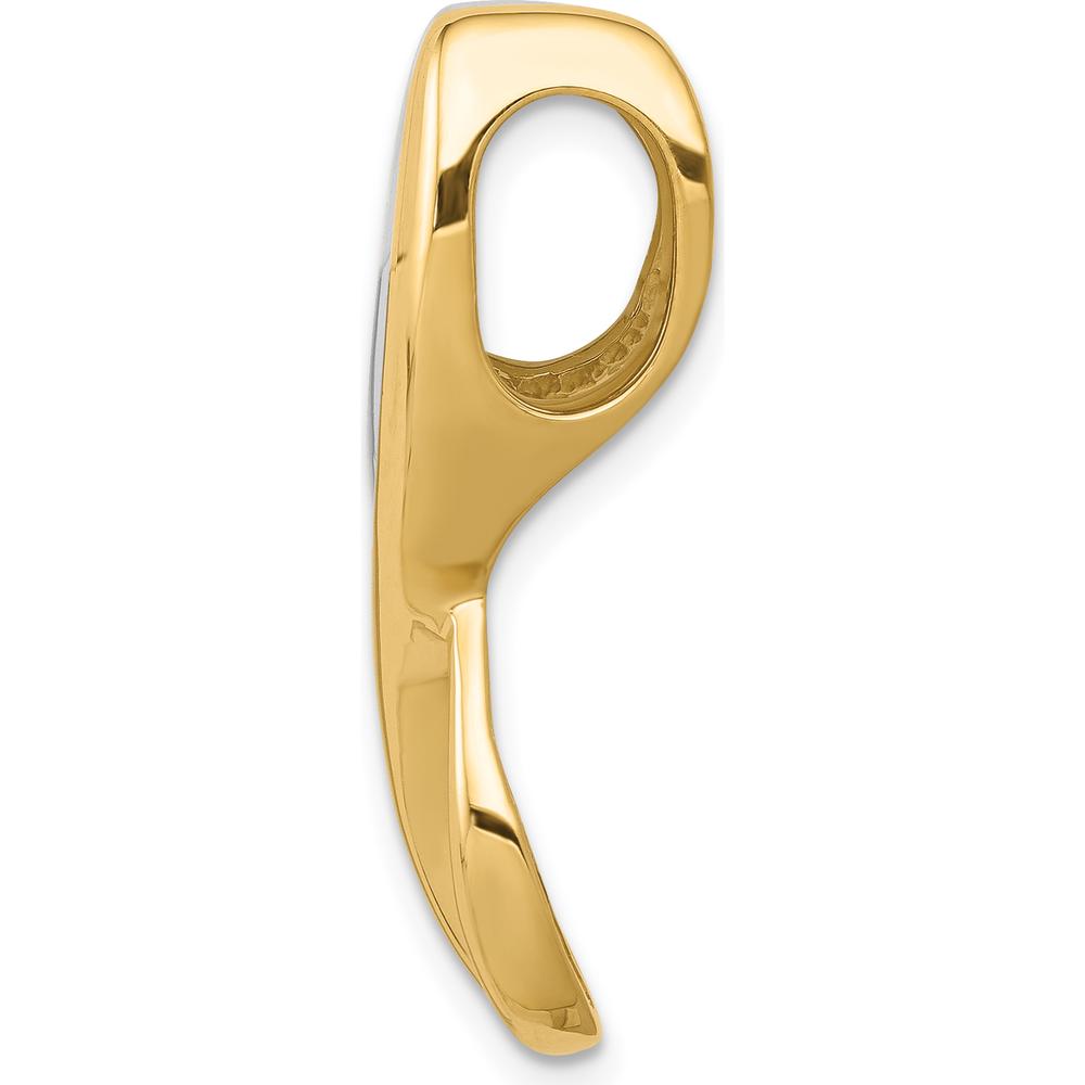 14K Two-Tone Slide Pendant for 6mm Omega Chains - Polished Yellow and White Gold by 0