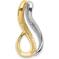 14K Two-Tone Slide Pendant for 6mm Omega Chains - Polished Yellow and White Gold by 0