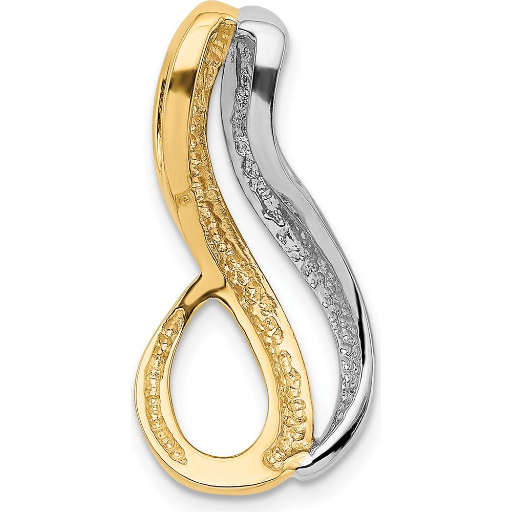 14K Two-Tone Slide Pendant for 6mm Omega Chains - Polished Yellow and White Gold by 0