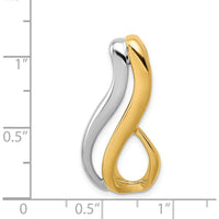 14K Two-Tone Slide Pendant for 6mm Omega Chains - Polished Yellow and White Gold by 0