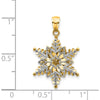 14K Two-Tone Snowflake Pendant with Textured Back Design - 21.1mm Length, 16mm Width by Oro Pregiato
