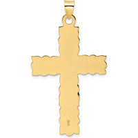 14K Two-Tone Solid Gold INRI Crucifix Pendant - 51.25mm Length by Oro Pregiato