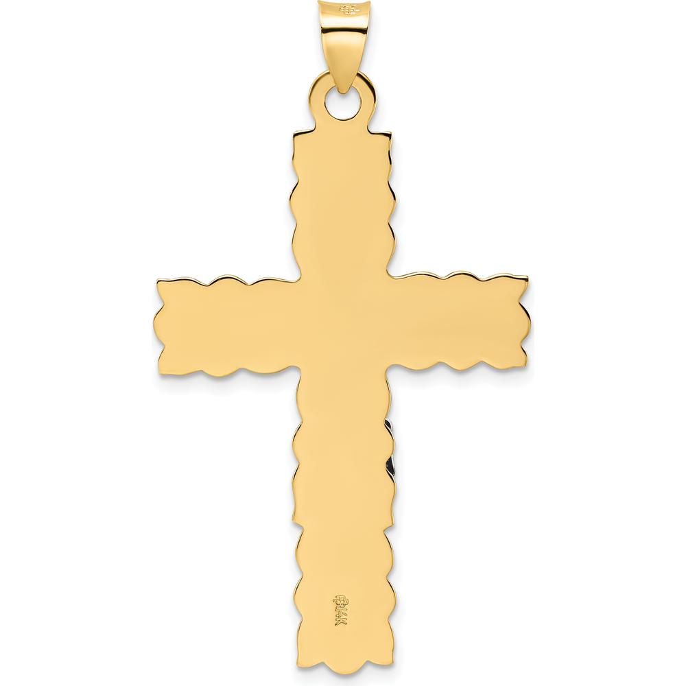 14K Two-Tone Solid Gold INRI Crucifix Pendant - 51.25mm Length by Oro Pregiato