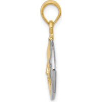 14K Two-Tone Solid Gold Polished Reversible Sun and Moon Pendant - Celestial Charm, 23mm Length by Oro Pregiato