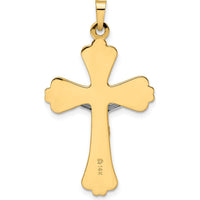 14K Two-Tone Solid INRI Crucifix Cross Pendant with Polished Finish - Religious Jewelry for Men and Women by Oro Pregiato