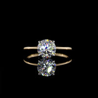 14K Two Tone Solitaire Ring with 1.51 Carat Round Brilliant Lab Diamond - D VVS2 Clarity, IGI Certified - Covaloro Fine Jewelry