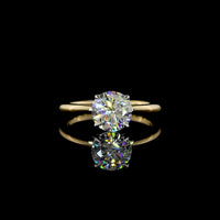 14K Two Tone Solitaire Ring with 1.77 Carat Brilliant Cut Round Lab Diamond - IGI Certified E VVS2 - Covaloro Fine Jewelry