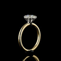 14K Two Tone Solitaire Ring with 1.77 Carat Brilliant Cut Round Lab Diamond - IGI Certified E VVS2 - Covaloro Fine Jewelry