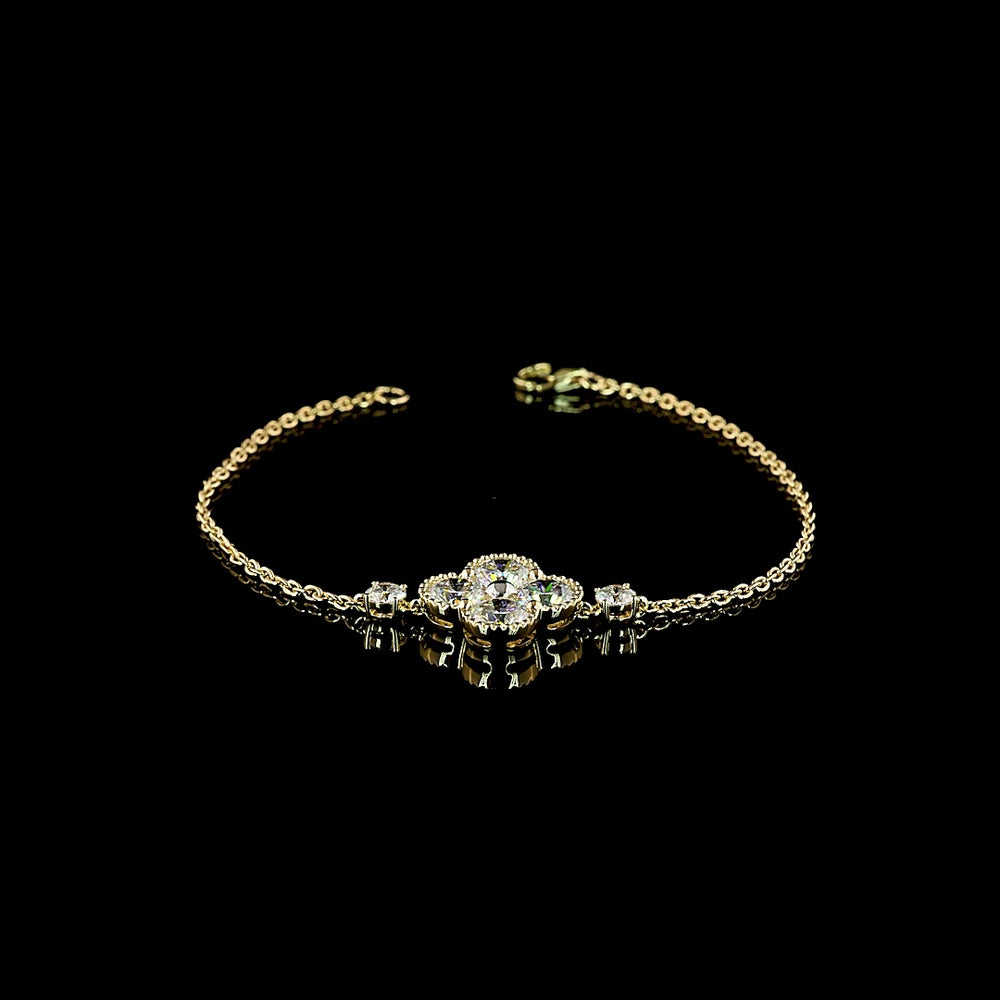 14K Two Tone Special Bracelet with 3.09 Carat Total Weight Round Brilliant Cut Lab Diamonds (E-F Color, VS Clarity) - Prong Set - Covaloro Fine Jewelry
