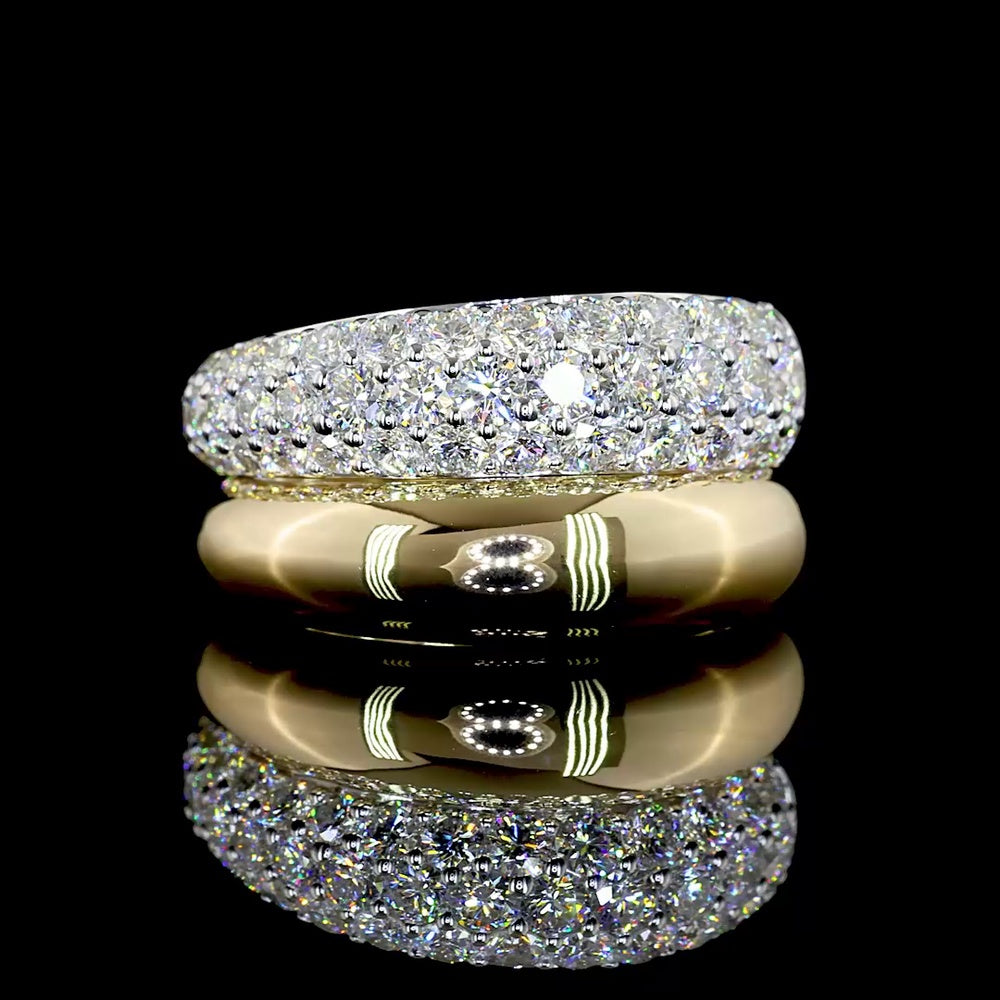 14K Two-Tone Special Eternity Band with Multi-Row Prong Set Round Lab Diamonds - 1.09 Carats Total Diamond Weight - Covaloro Fine Jewelry