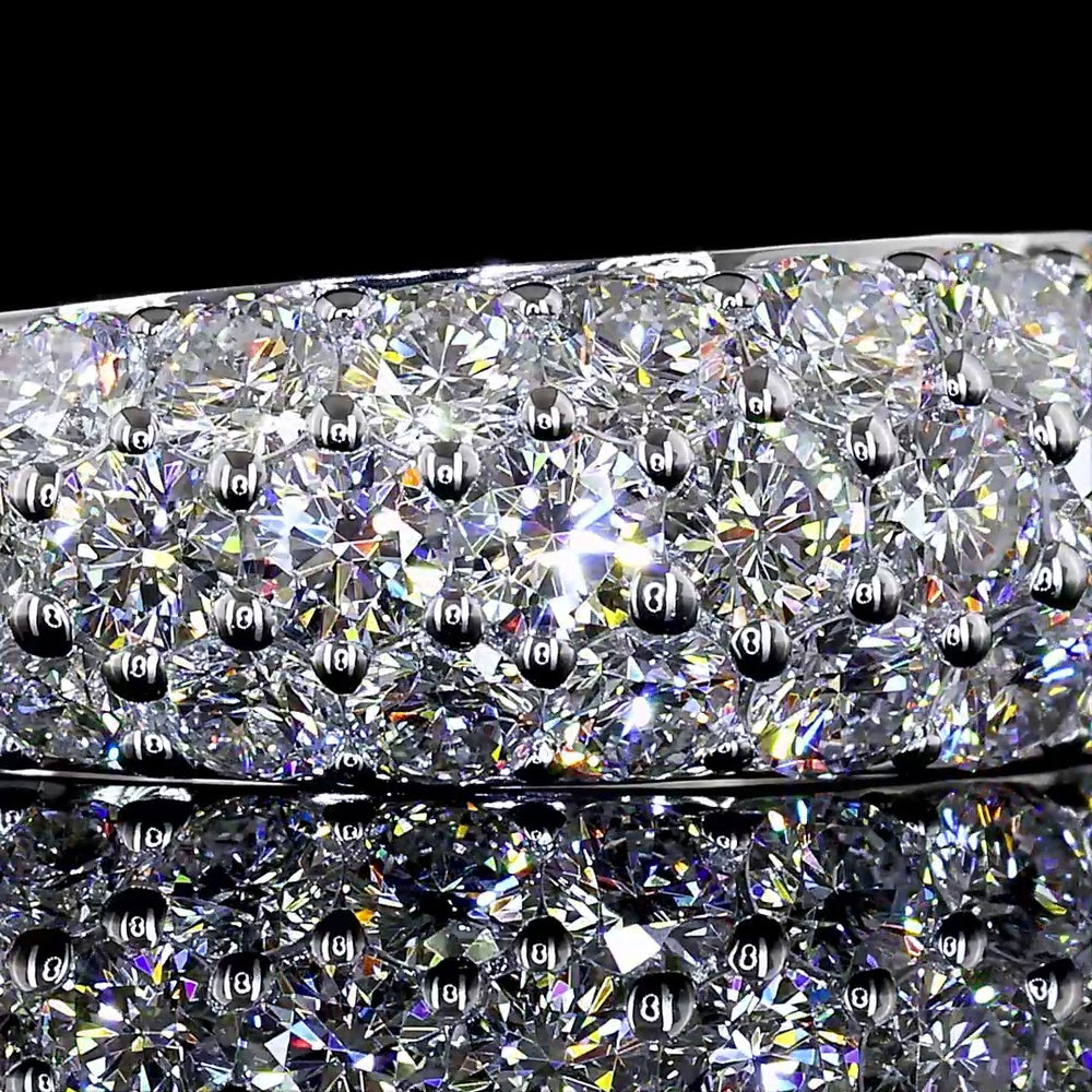 14K Two-Tone Special Eternity Band with Multi-Row Prong Set Round Lab Diamonds - 1.09 Carats Total Diamond Weight - Covaloro Fine Jewelry