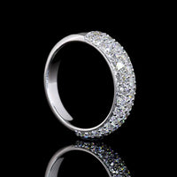 14K Two-Tone Special Eternity Band with Multi-Row Prong Set Round Lab Diamonds - 1.09 Carats Total Diamond Weight - Covaloro Fine Jewelry