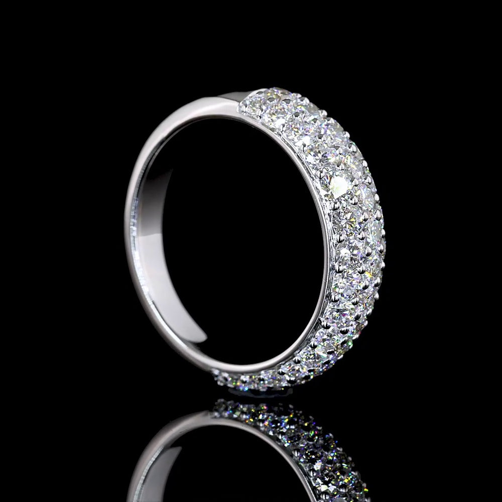 14K Two-Tone Special Eternity Band with Multi-Row Prong Set Round Lab Diamonds - 1.09 Carats Total Diamond Weight - Covaloro Fine Jewelry