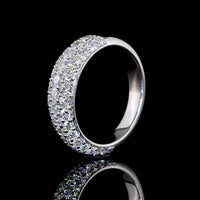 14K Two-Tone Special Eternity Band with Multi-Row Prong Set Round Lab Diamonds - 1.09 Carats Total Diamond Weight - Covaloro Fine Jewelry