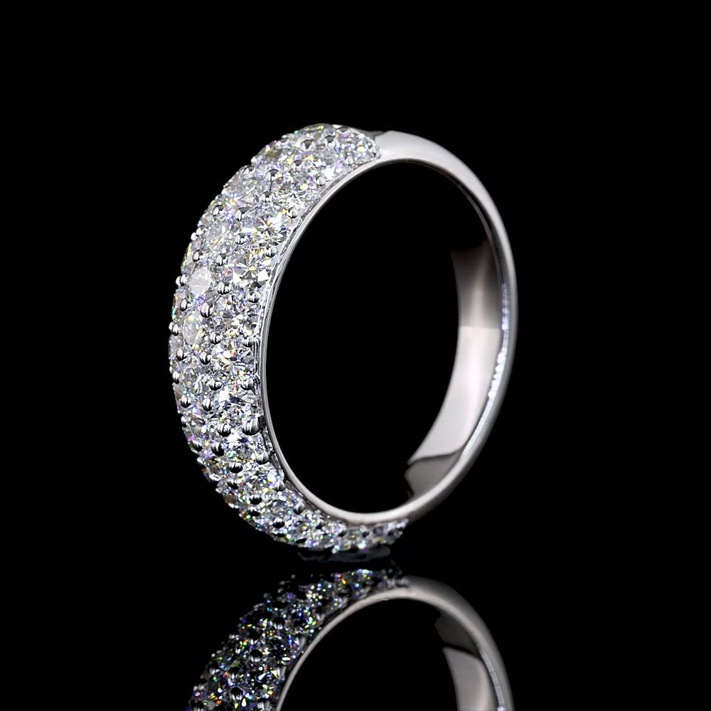 14K Two-Tone Special Eternity Band with Multi-Row Prong Set Round Lab Diamonds - 1.09 Carats Total Diamond Weight - Covaloro Fine Jewelry