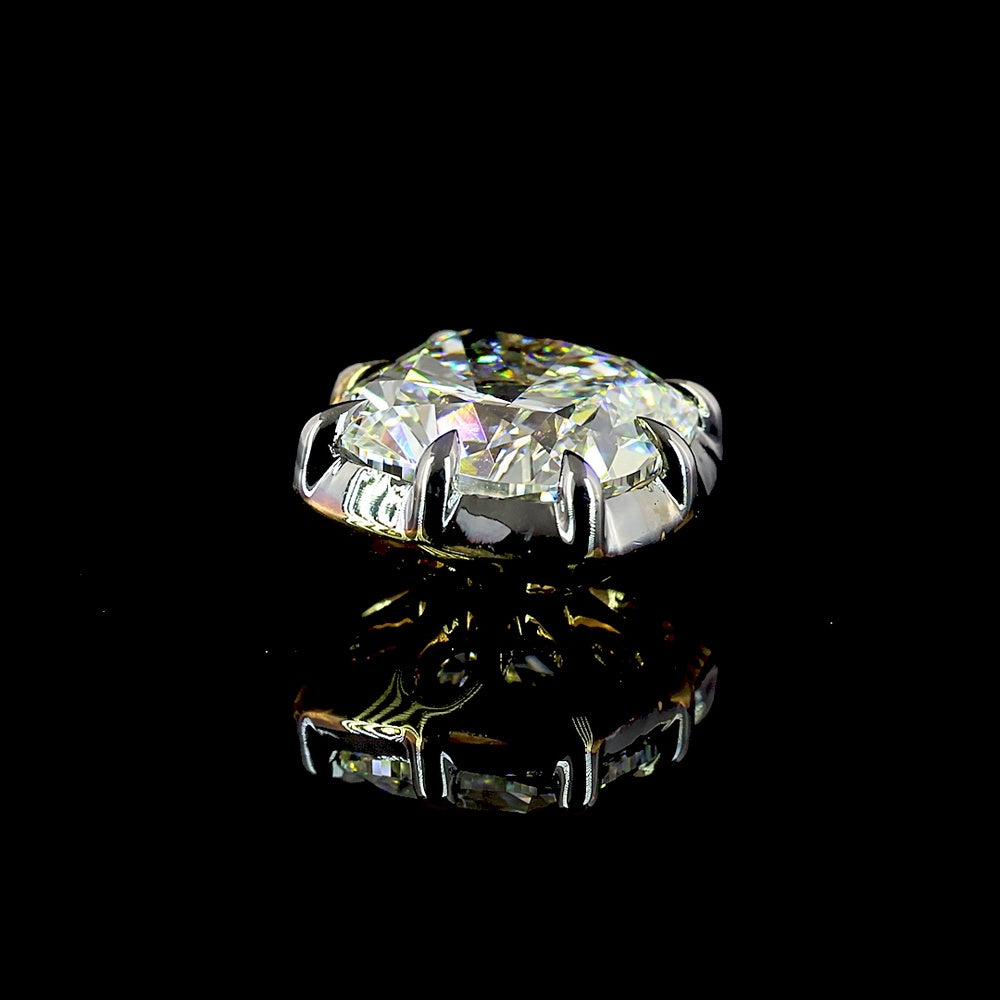 14K Two Tone Square Cushion Brilliant Cut Lab Diamond Pendant with Black Rhodium Prong Bezel Setting - 2.00 Carat Total Weight - Covaloro Fine Jewelry