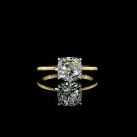 14K Two Tone Square Cushion Brilliant Cut Lab Diamond Solitaire Ring - 2.09 Carat E-F VVS2 IGI Certified - Covaloro Fine Jewelry