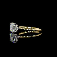 14K Two Tone Square Cushion Brilliant Cut Lab Diamond Solitaire Ring - 2.09 Carat E-F VVS2 IGI Certified - Covaloro Fine Jewelry