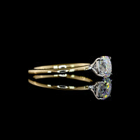 14K Two Tone Square Cushion Brilliant Cut Solitaire Ring with Lab Grown Diamond - 1.06 Carat Total Diamond Weight, IGI Certified E VVS2 - Covaloro Fine Jewelry