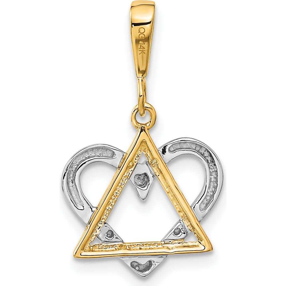 14K Two-Tone Star of David Heart Pendant - Spiritual Symbol of Love by Oro Pregiato
