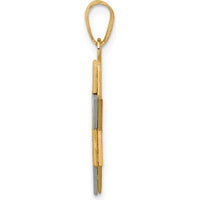 14K Two-Tone Star of David Pendant - 25mm Length, 16mm Width by Oro Pregiato
