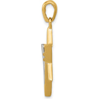 14K Two-Tone Star of David Pendant - 34mm Length, 21mm Width by Oro Pregiato