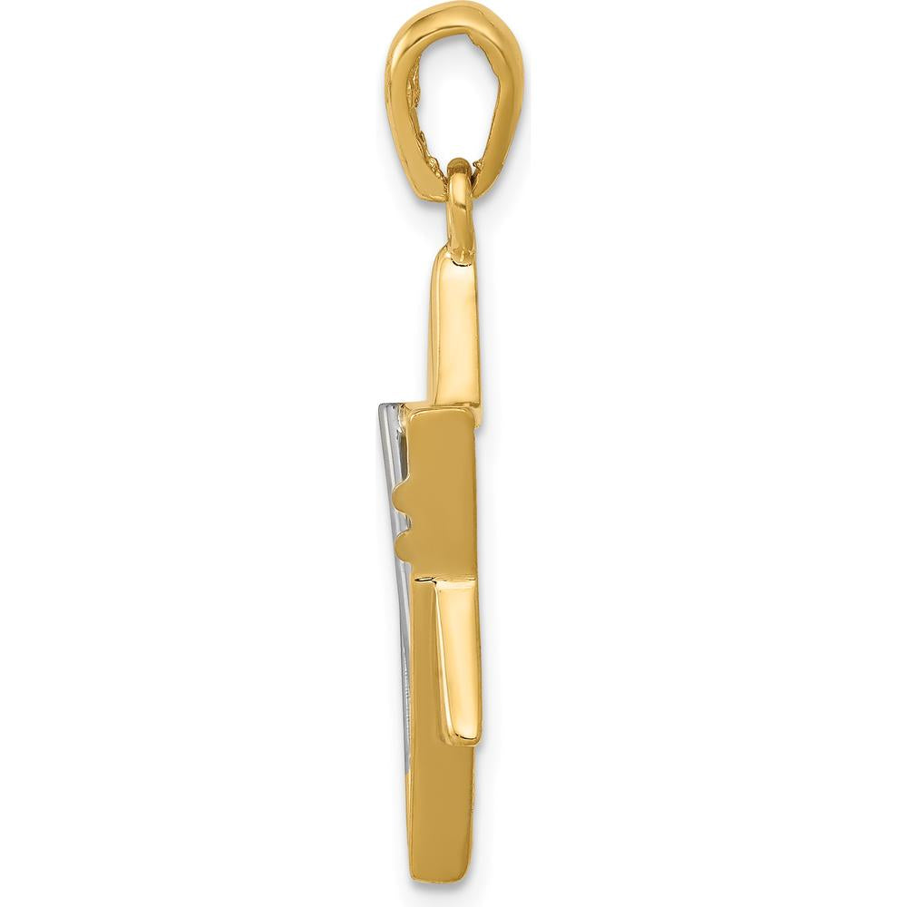 14K Two-Tone Star of David Pendant - 34mm Length, 21mm Width by Oro Pregiato