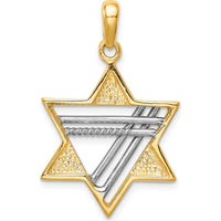 14K Two-Tone Star of David Pendant - 34mm Length, 21mm Width by Oro Pregiato